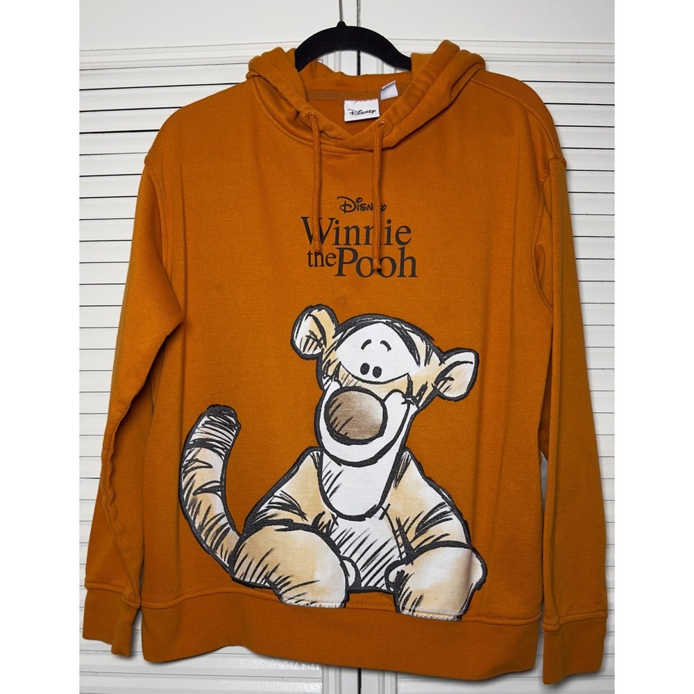 Disney Winnie The Pooh Tigger Orange Graphic Hoodie Size‎ M